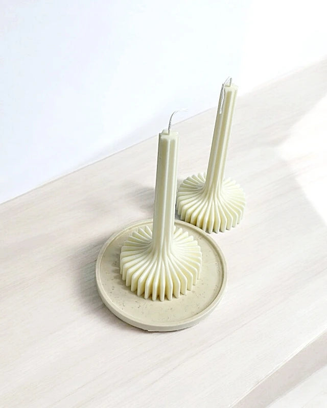 velas decorativas acanaladas de cera de soja